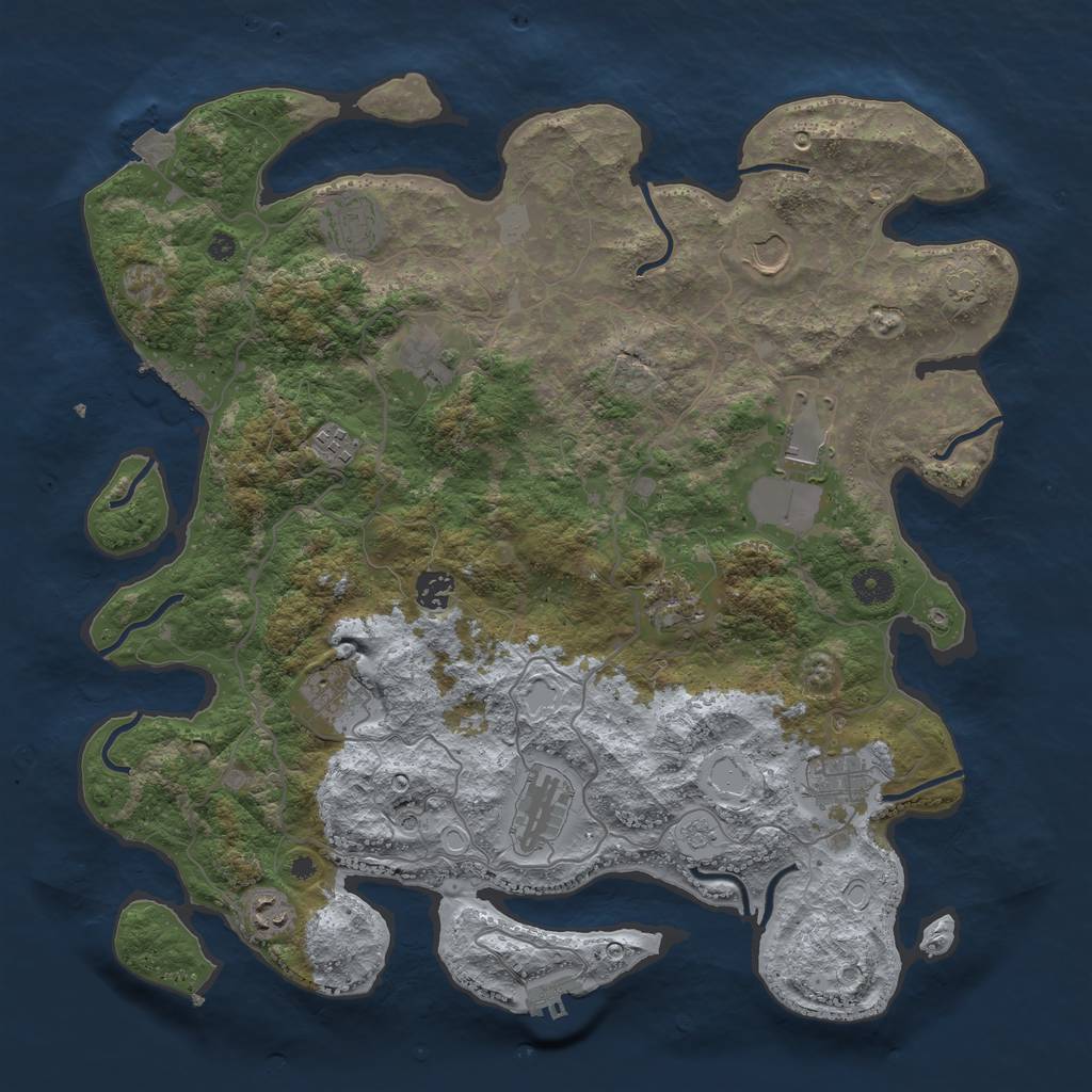 Rust Map: Procedural Map, Size: 4100, Seed: 589, 19 Monuments