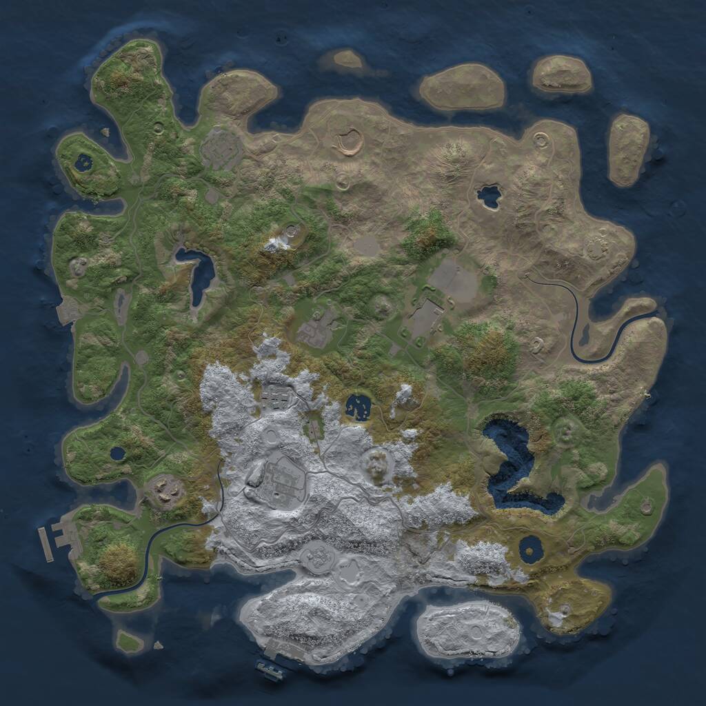 Rust Map: Procedural Map, Size: 4000, Seed: 1983741816, 14 Monuments