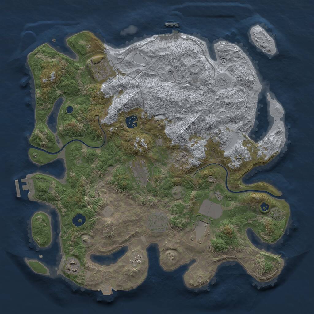 Rust Map: Procedural Map, Size: 3700, Seed: 81662214, 14 Monuments