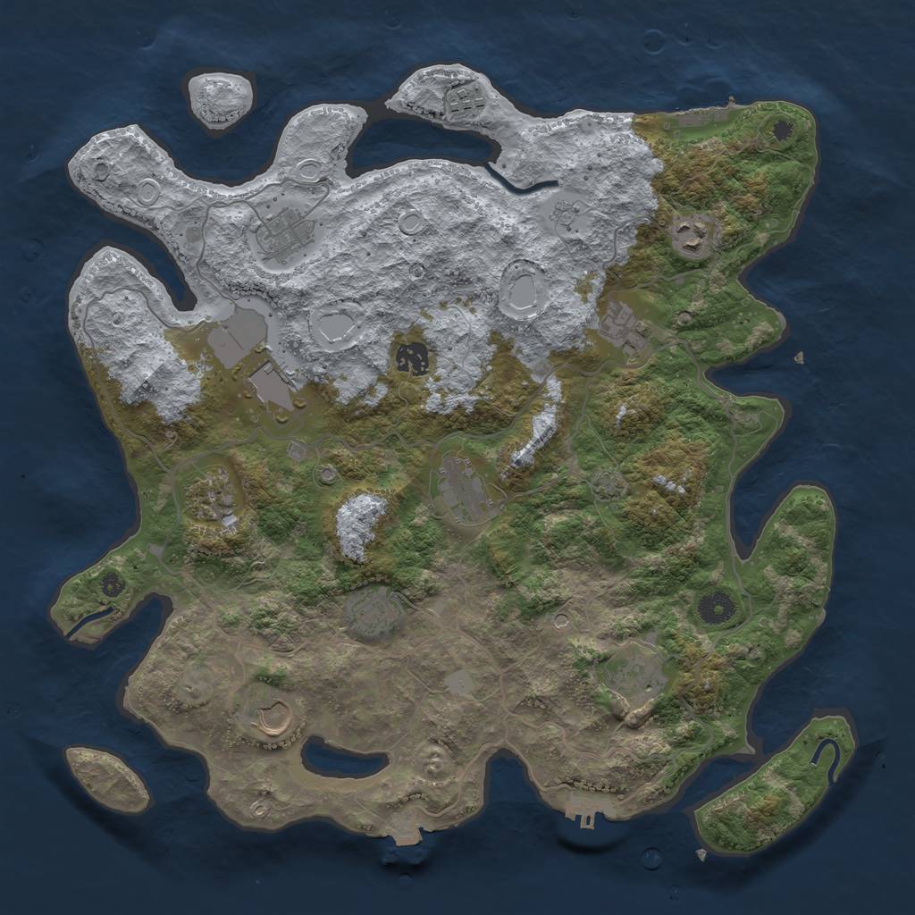 Rust Map: Procedural Map, Size: 4000, Seed: 1918536595, 19 Monuments