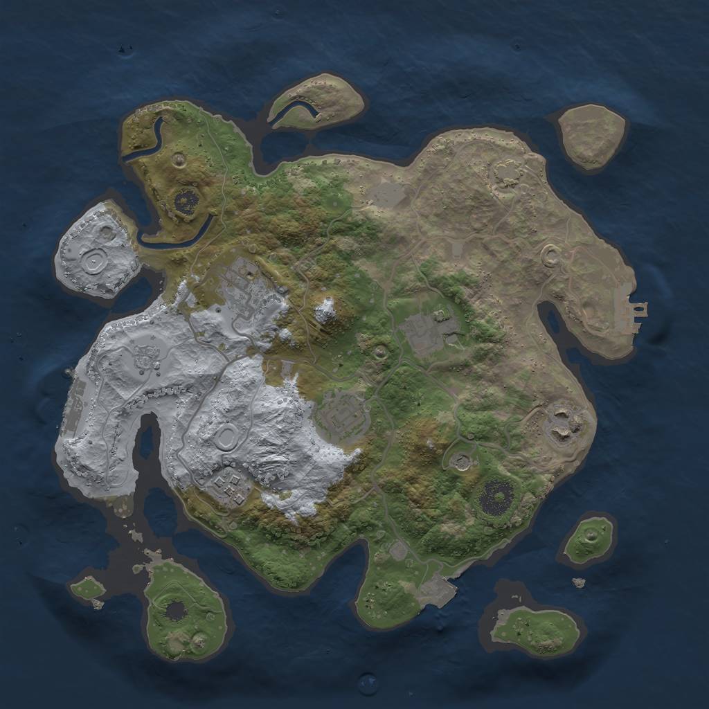 Rust Map: Procedural Map, Size: 3000, Seed: 2001313365, 13 Monuments