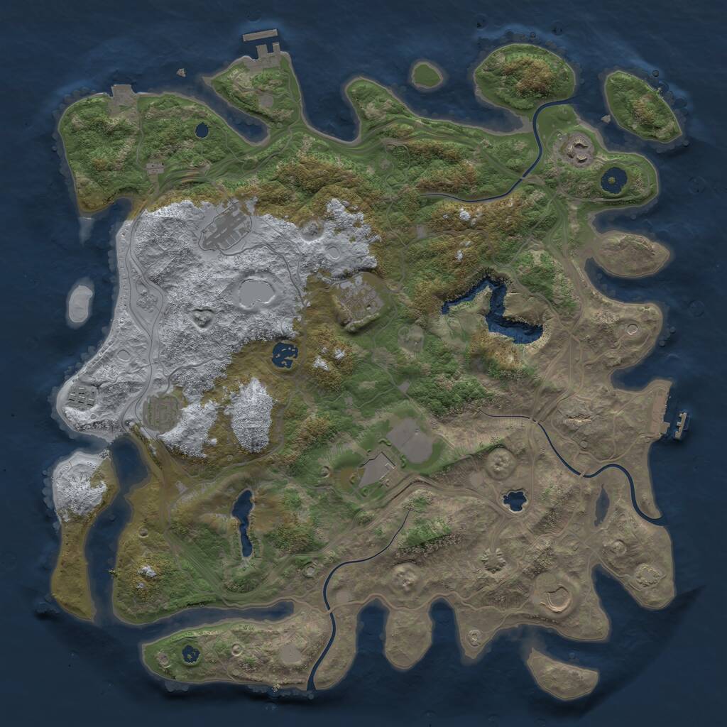 Rust Map: Procedural Map, Size: 4250, Seed: 689642714, 14 Monuments