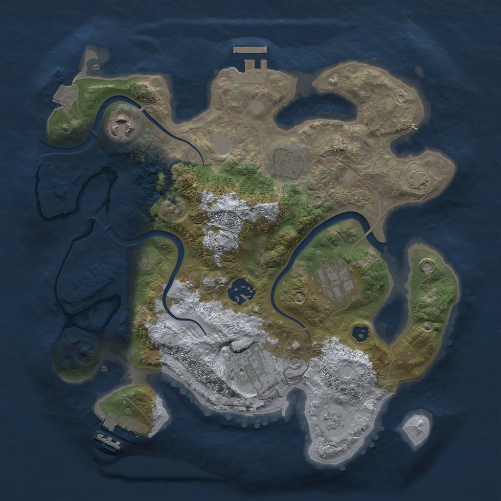 Rust Map: Procedural Map, Size: 3000, Seed: 1323339860, 11 Monuments
