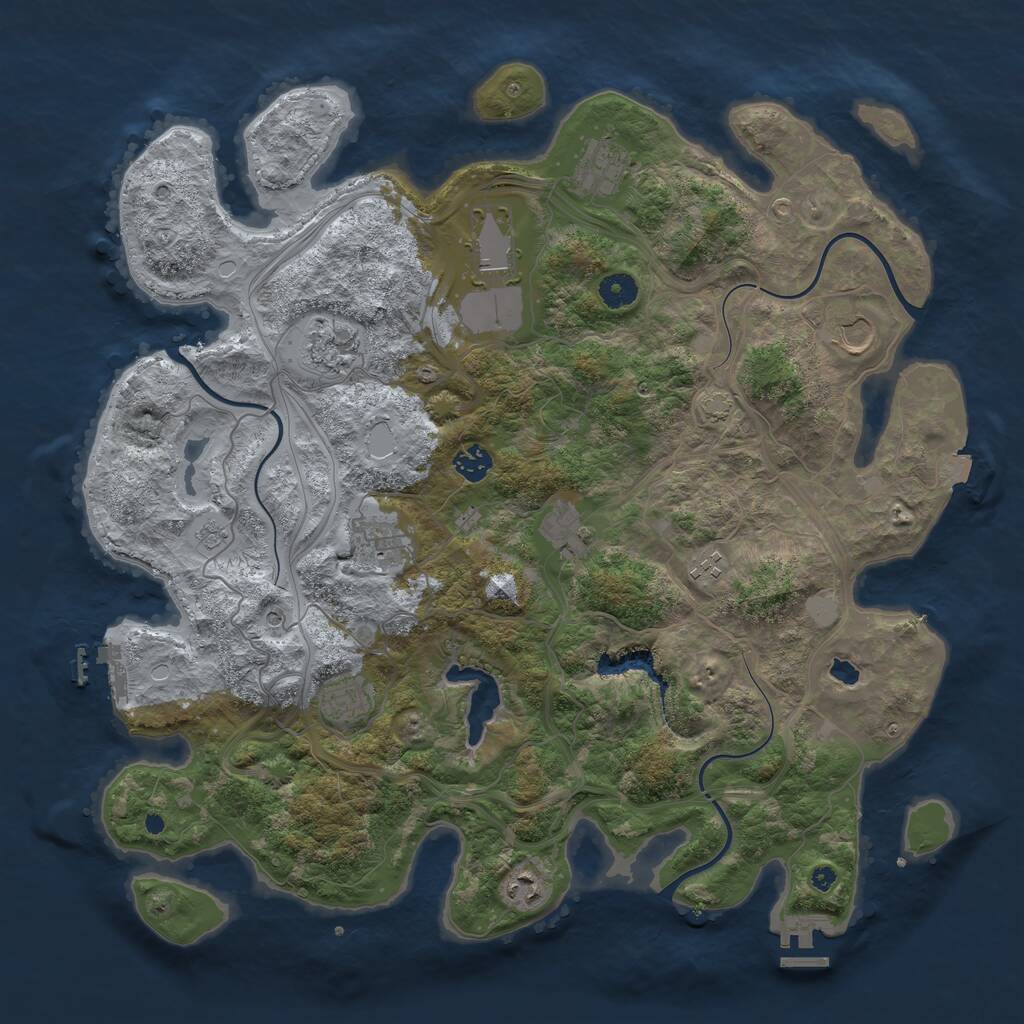 Rust Map: Procedural Map, Size: 4250, Seed: 30587, 16 Monuments