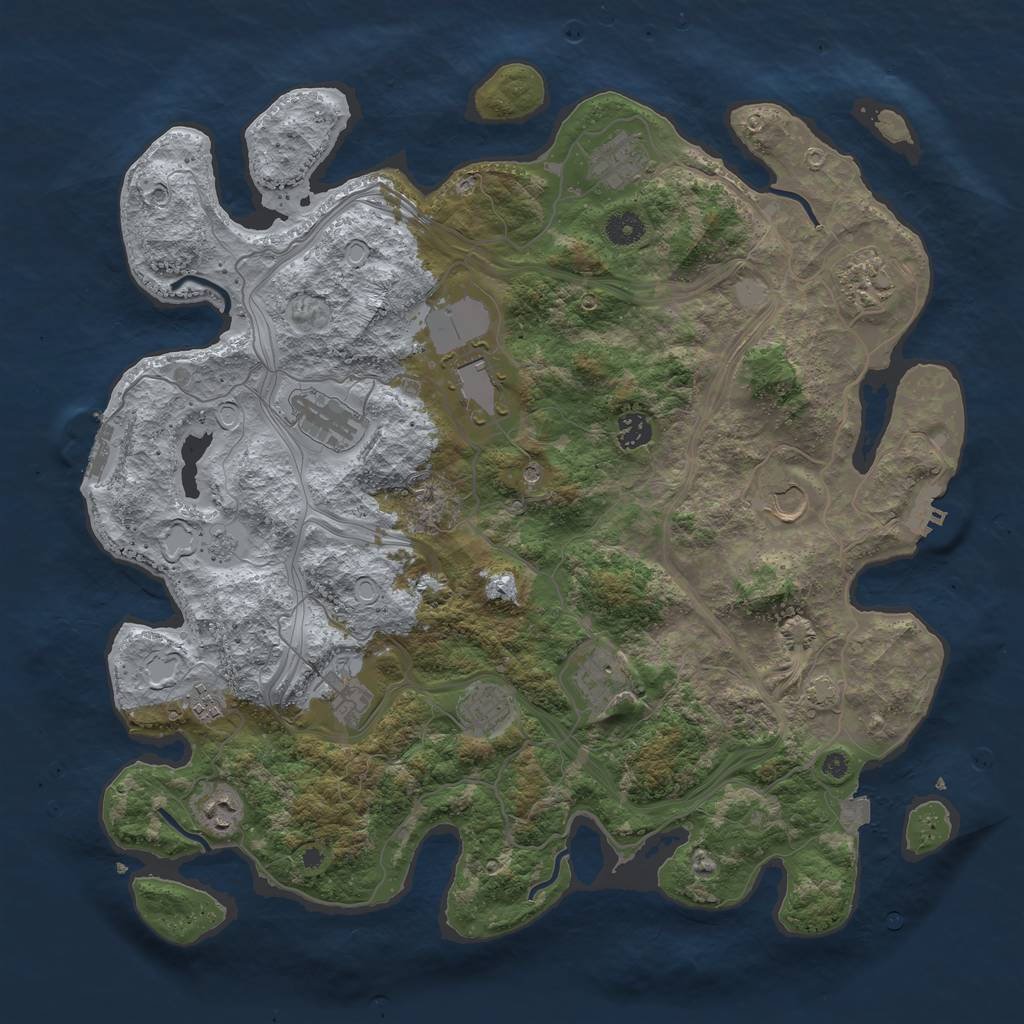 Rust Map: Procedural Map, Size: 4250, Seed: 30587, 19 Monuments