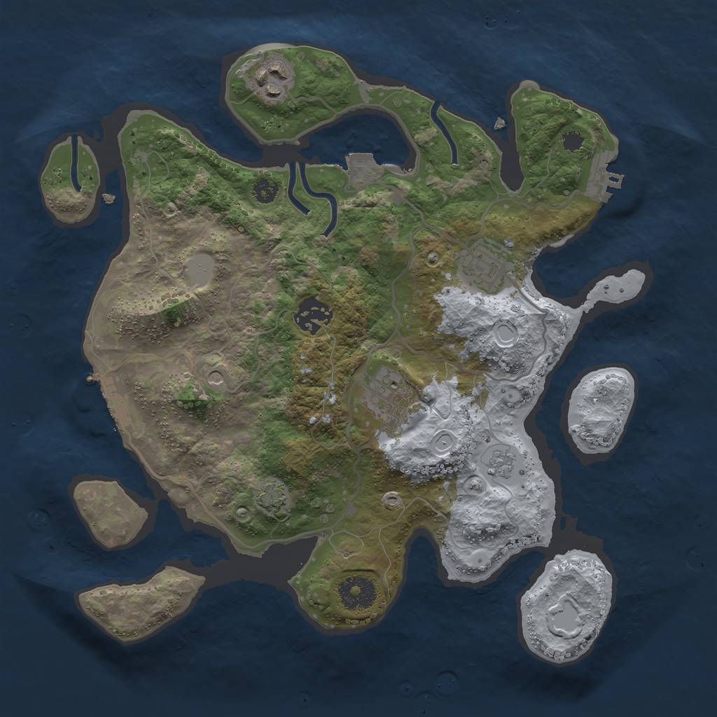 Rust Map: Procedural Map, Size: 3000, Seed: 6901254, 12 Monuments