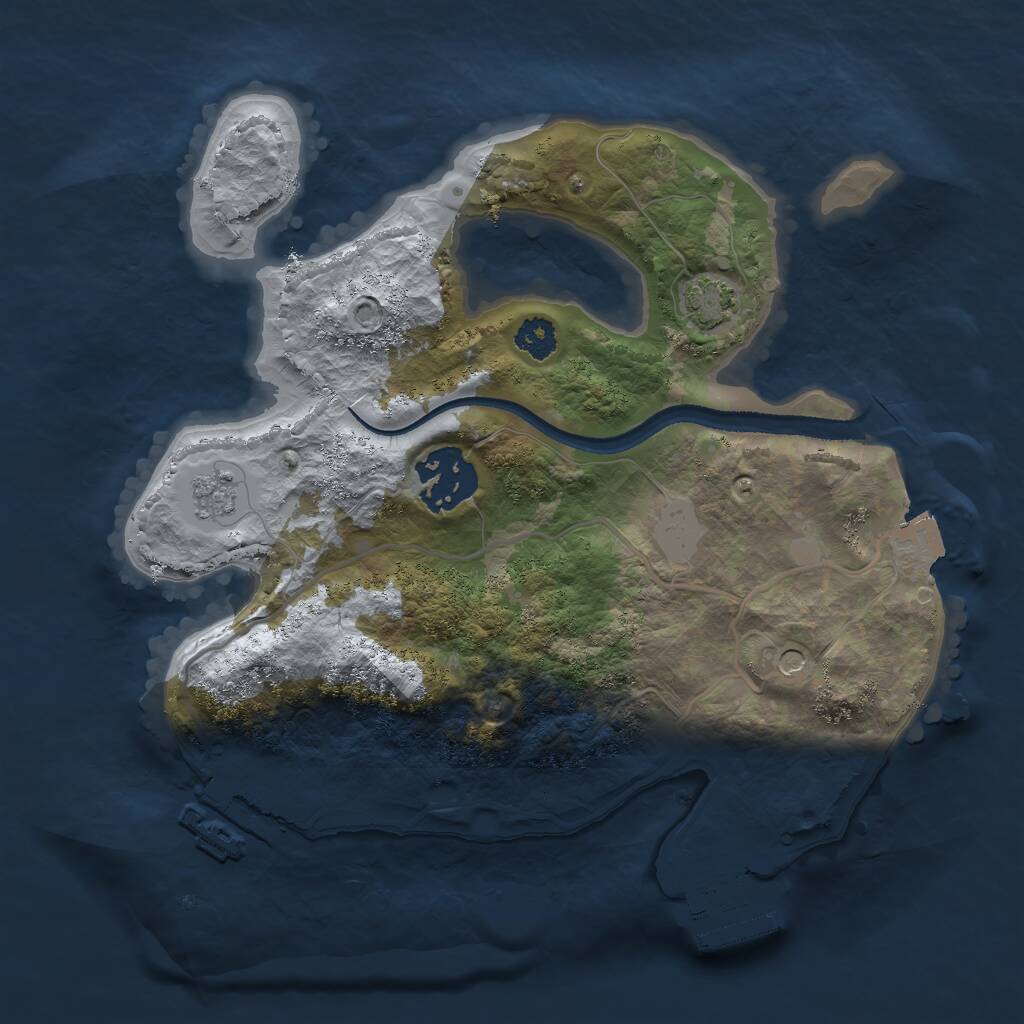 Rust Map: Procedural Map, Size: 2500, Seed: 513573, 7 Monuments