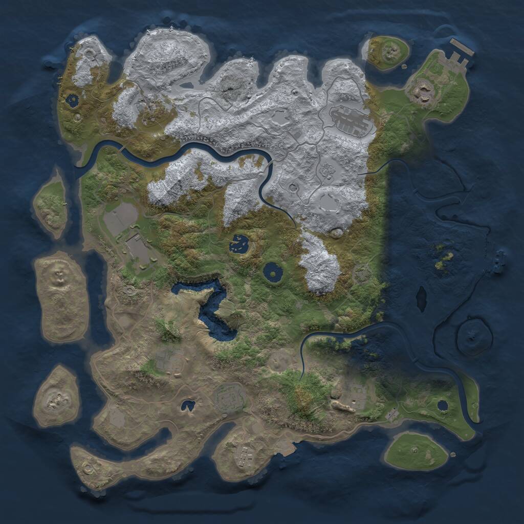 Rust Map: Procedural Map, Size: 4000, Seed: 1100421742, 15 Monuments