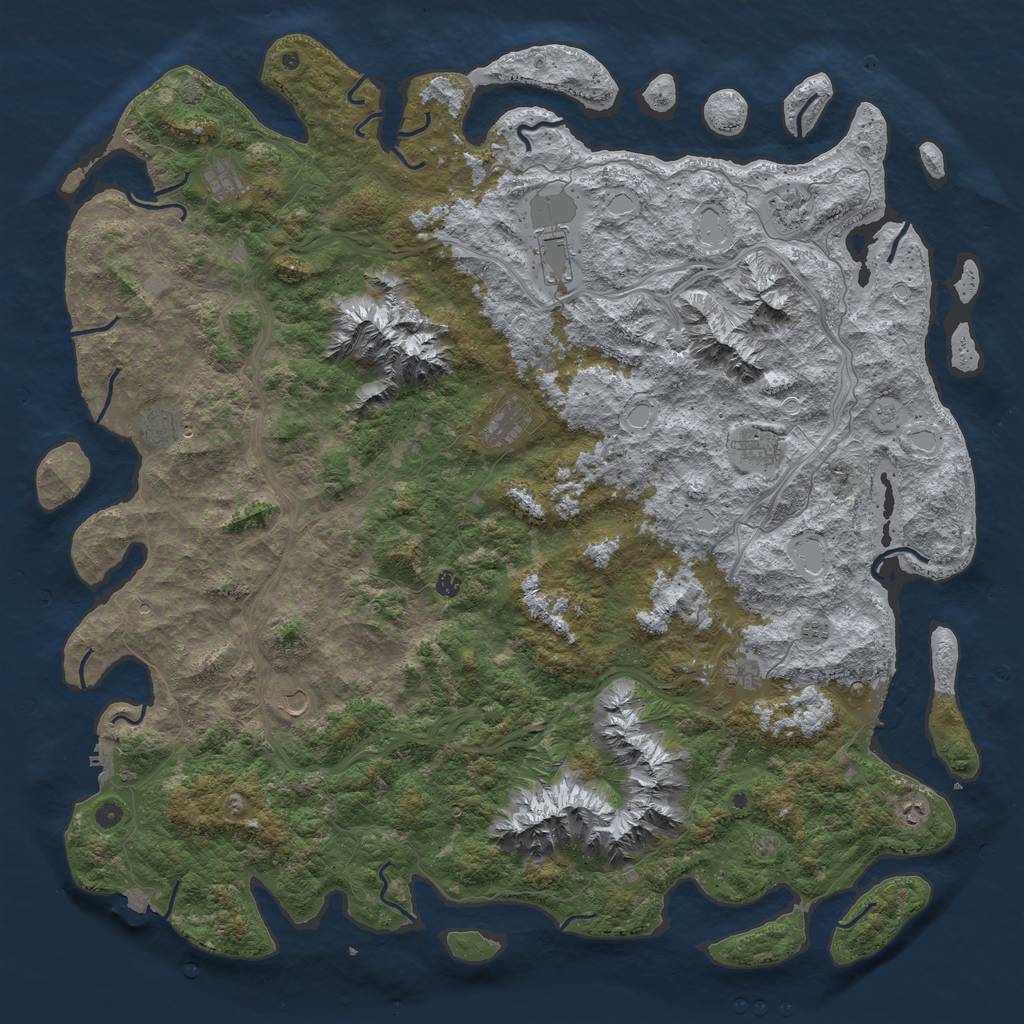 Rust Map: Procedural Map, Size: 6000, Seed: 8588, 19 Monuments