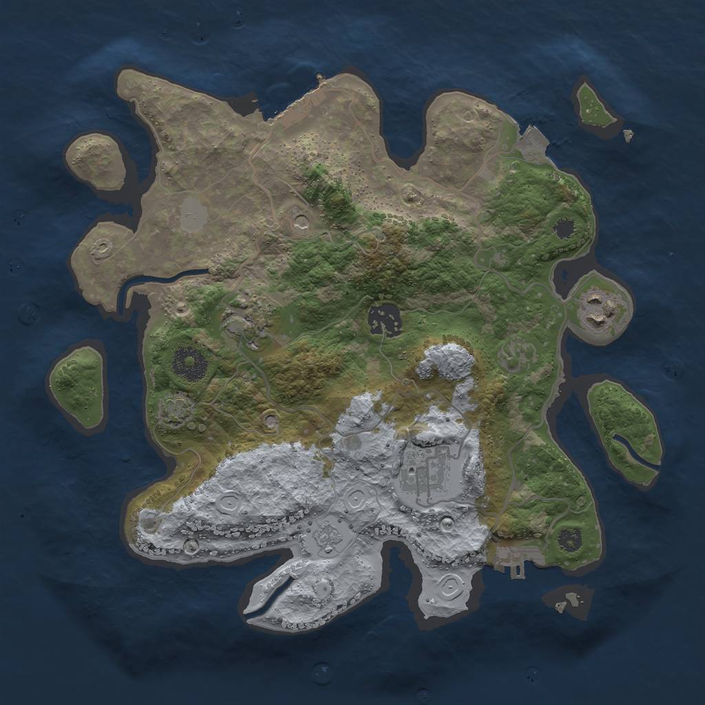 Rust Map: Procedural Map, Size: 3000, Seed: 1149892611, 12 Monuments