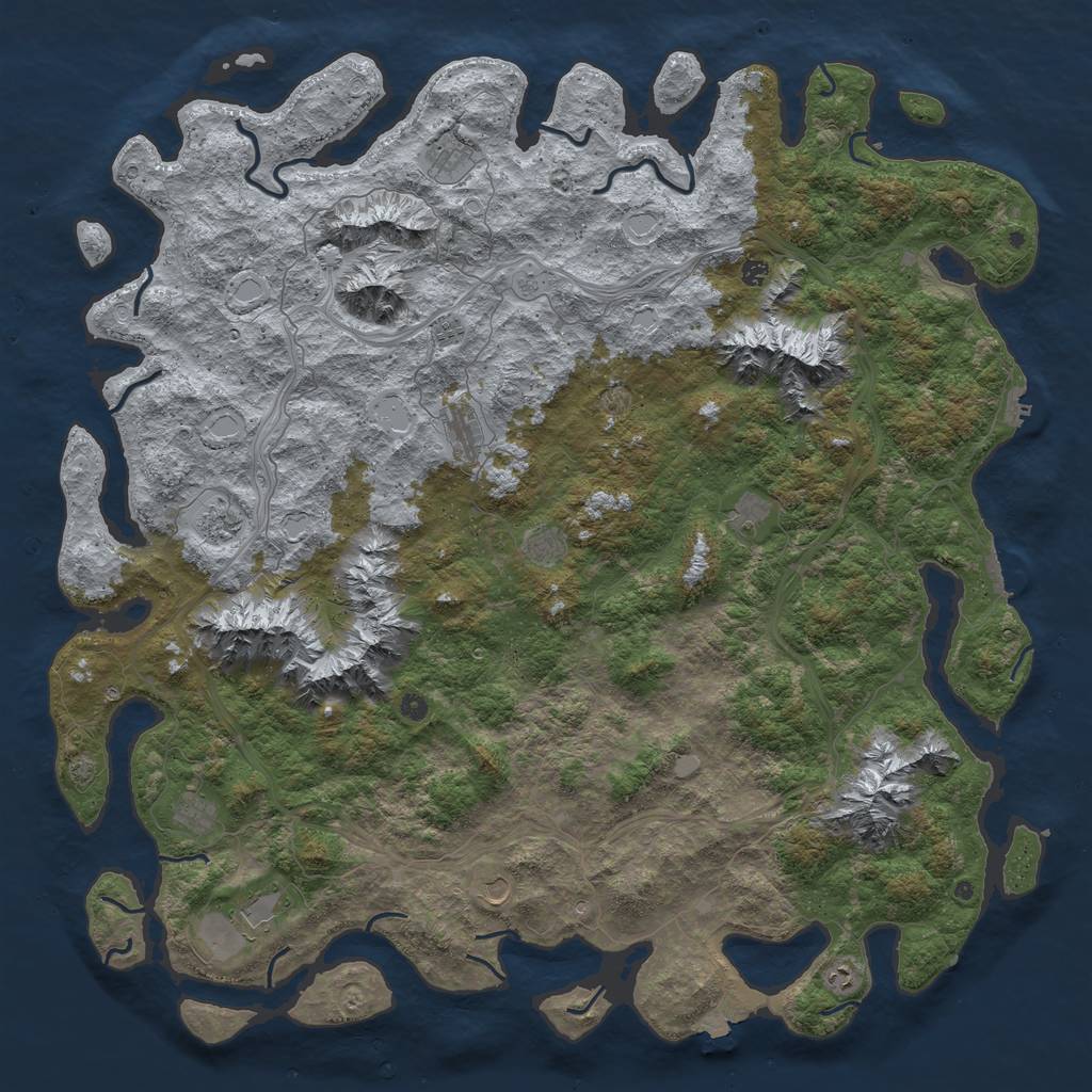 Rust Map: Procedural Map, Size: 6000, Seed: 793510040, 19 Monuments