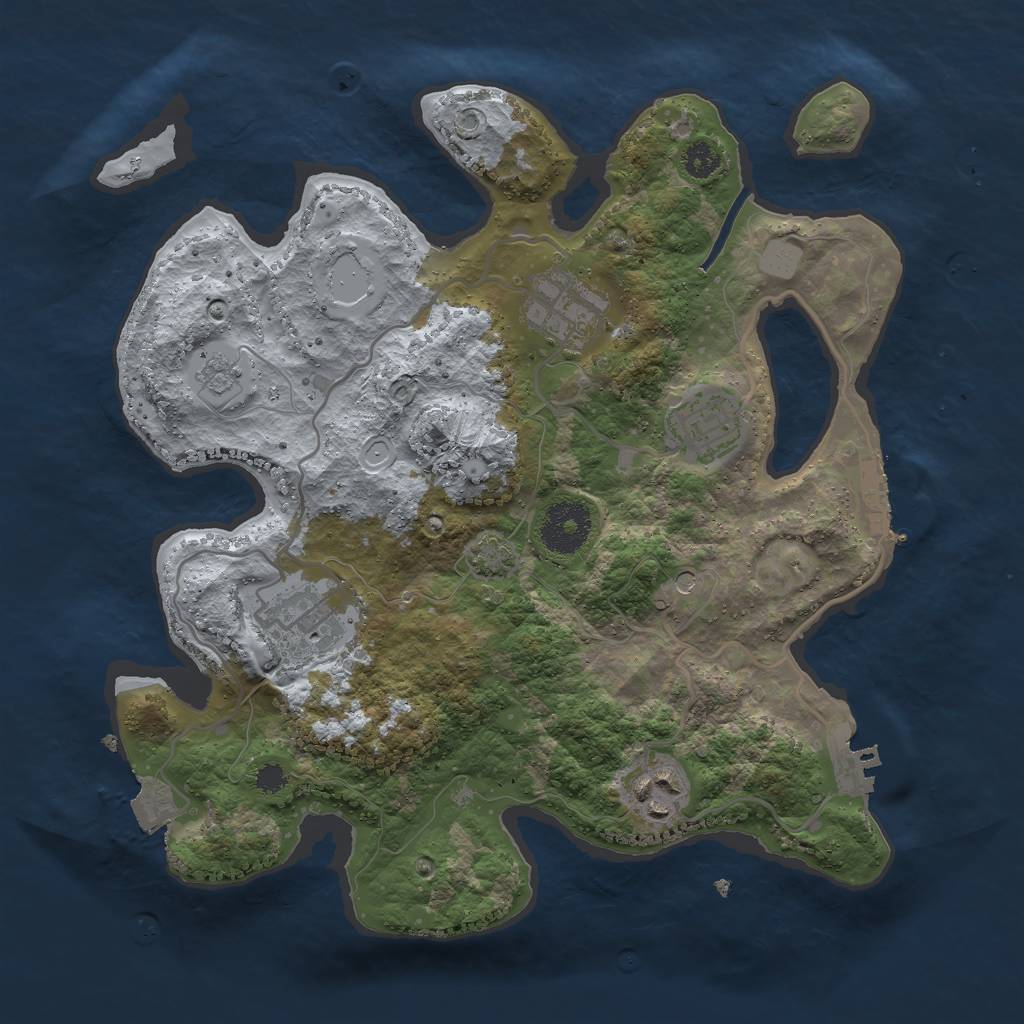 Rust Map: Procedural Map, Size: 3000, Seed: 183300964, 12 Monuments