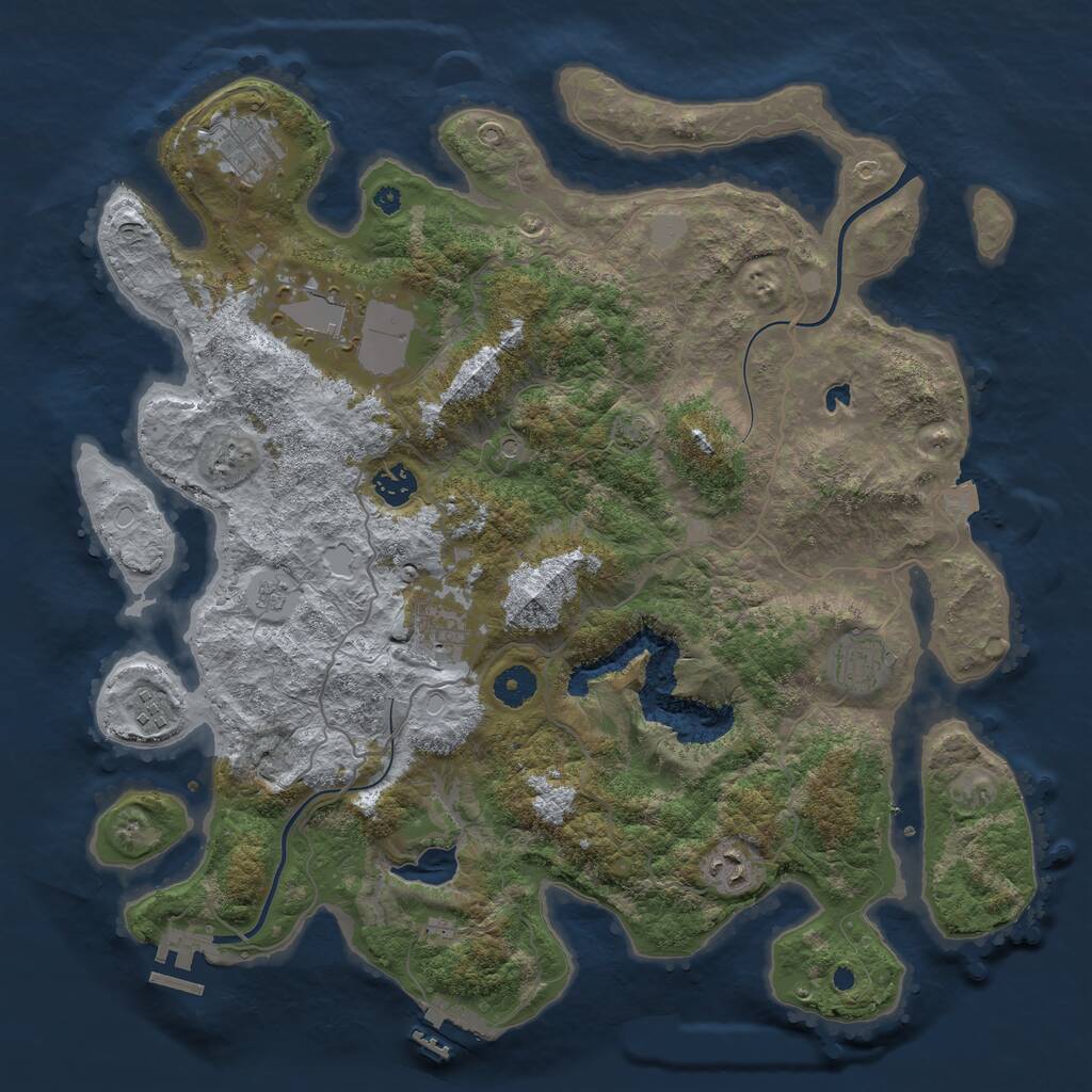 Rust Map: Procedural Map, Size: 4000, Seed: 9420, 13 Monuments