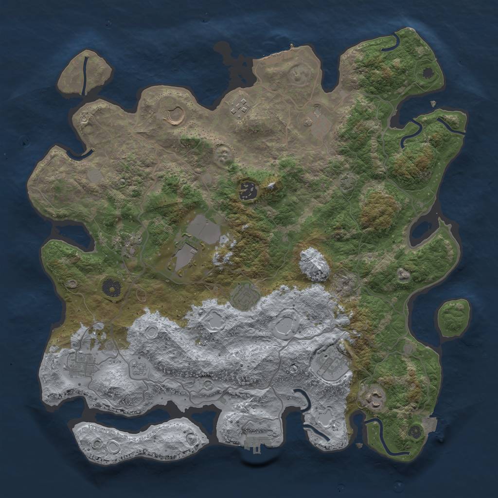 Rust Map: Procedural Map, Size: 4000, Seed: 133066026, 18 Monuments