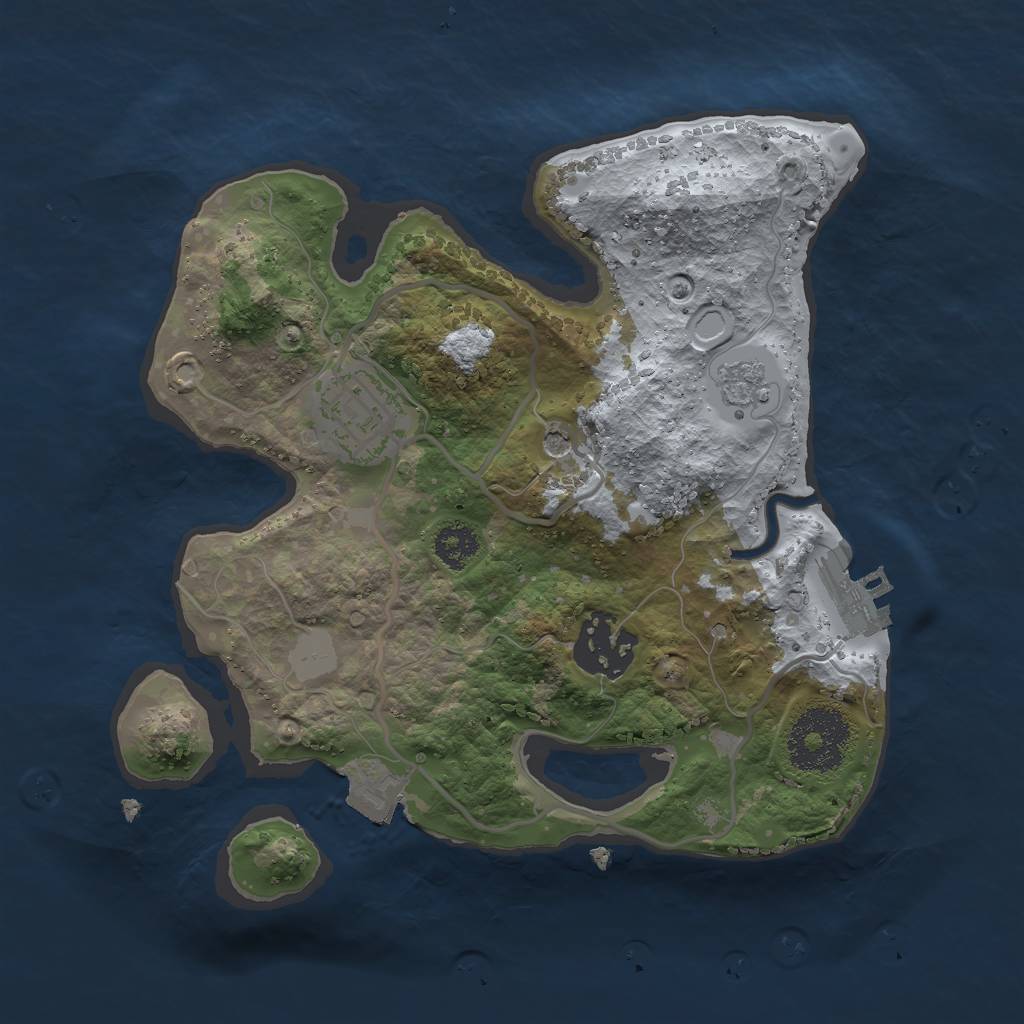 Rust Map: Procedural Map, Size: 2400, Seed: 1821646675, 8 Monuments