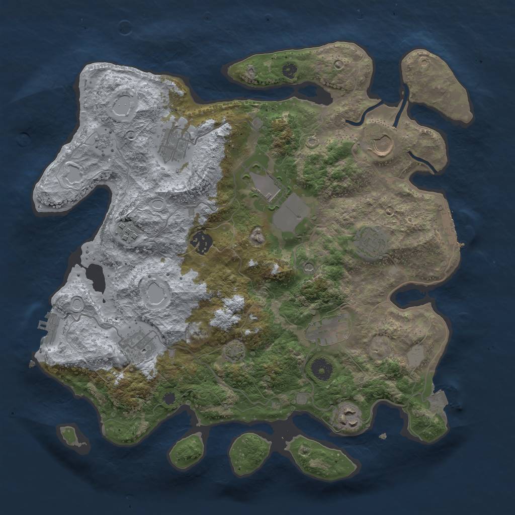 Rust Map: Procedural Map, Size: 3600, Seed: 22301, 17 Monuments