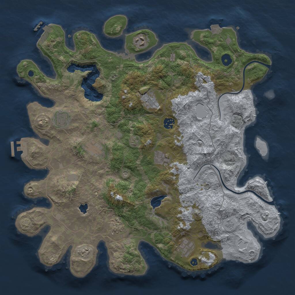 Rust Map: Procedural Map, Size: 4000, Seed: 1815147534, 15 Monuments