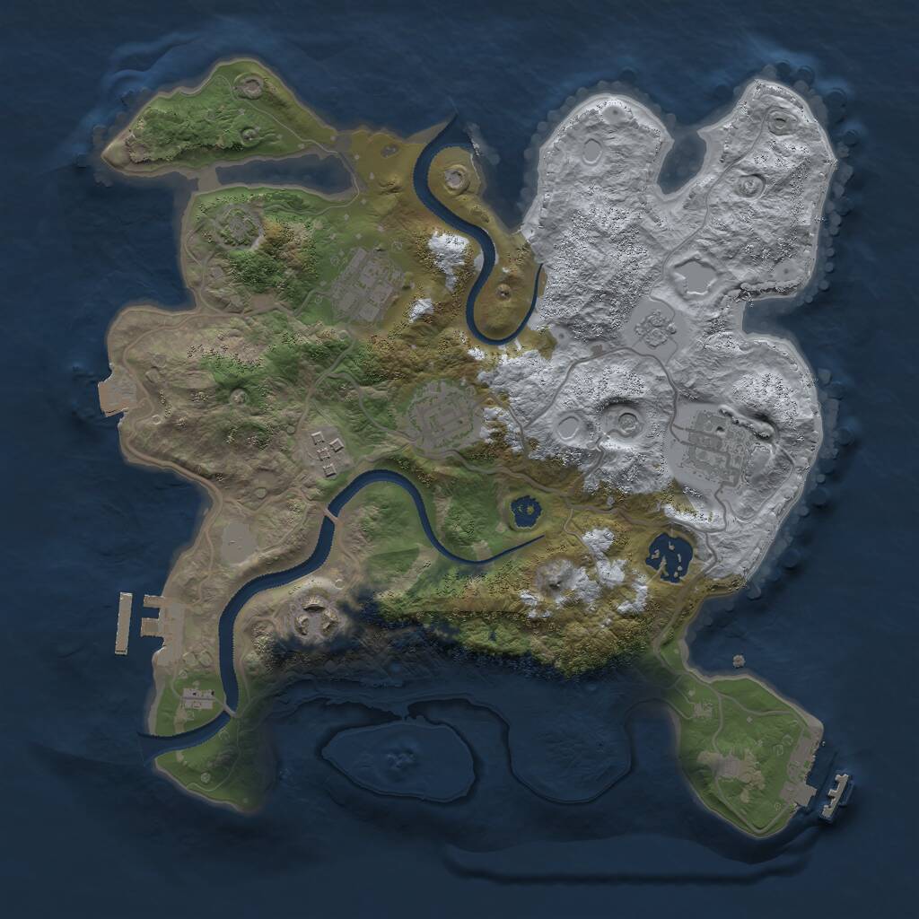 Rust Map: Procedural Map, Size: 3000, Seed: 2061621119, 12 Monuments