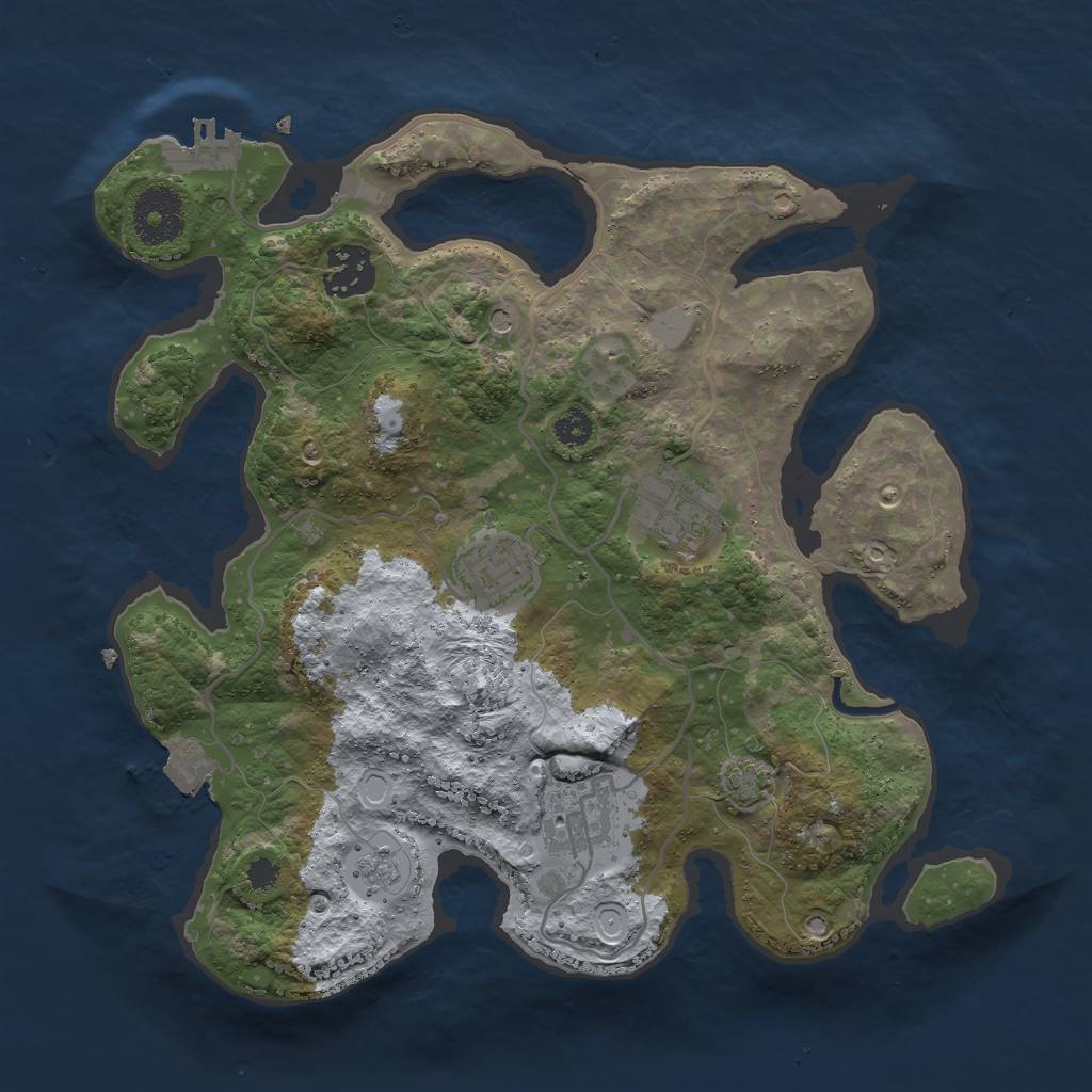 Rust Map: Procedural Map, Size: 3000, Seed: 77886162, 11 Monuments