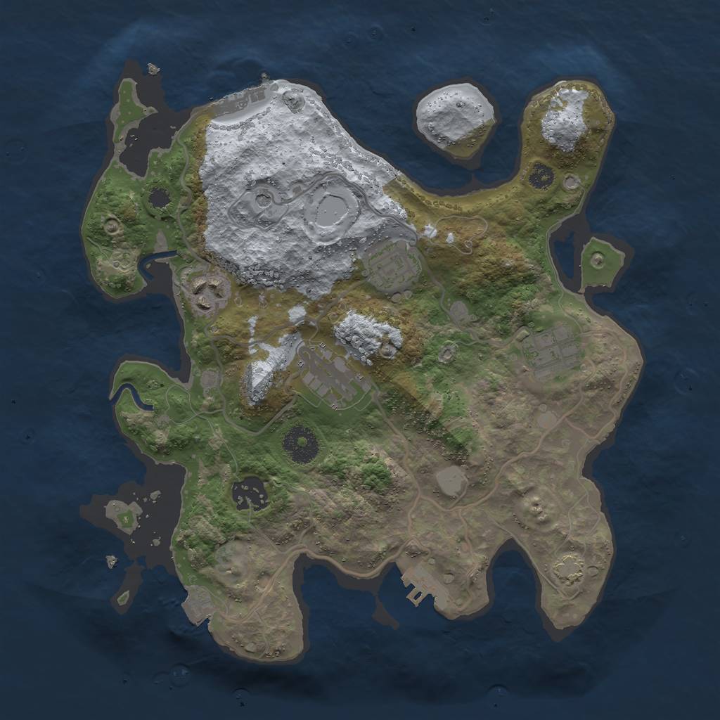 Rust Map: Procedural Map, Size: 3000, Seed: 674356365, 12 Monuments