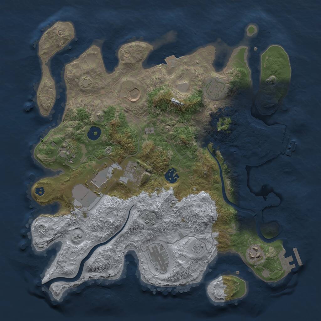 Rust Map: Procedural Map, Size: 3500, Seed: 912537089, 15 Monuments