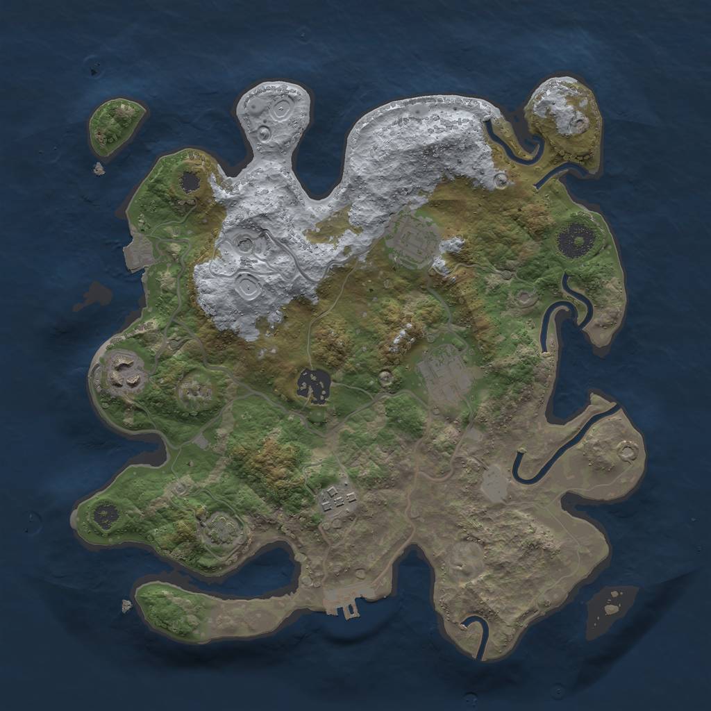Rust Map: Procedural Map, Size: 3000, Seed: 23787, 11 Monuments