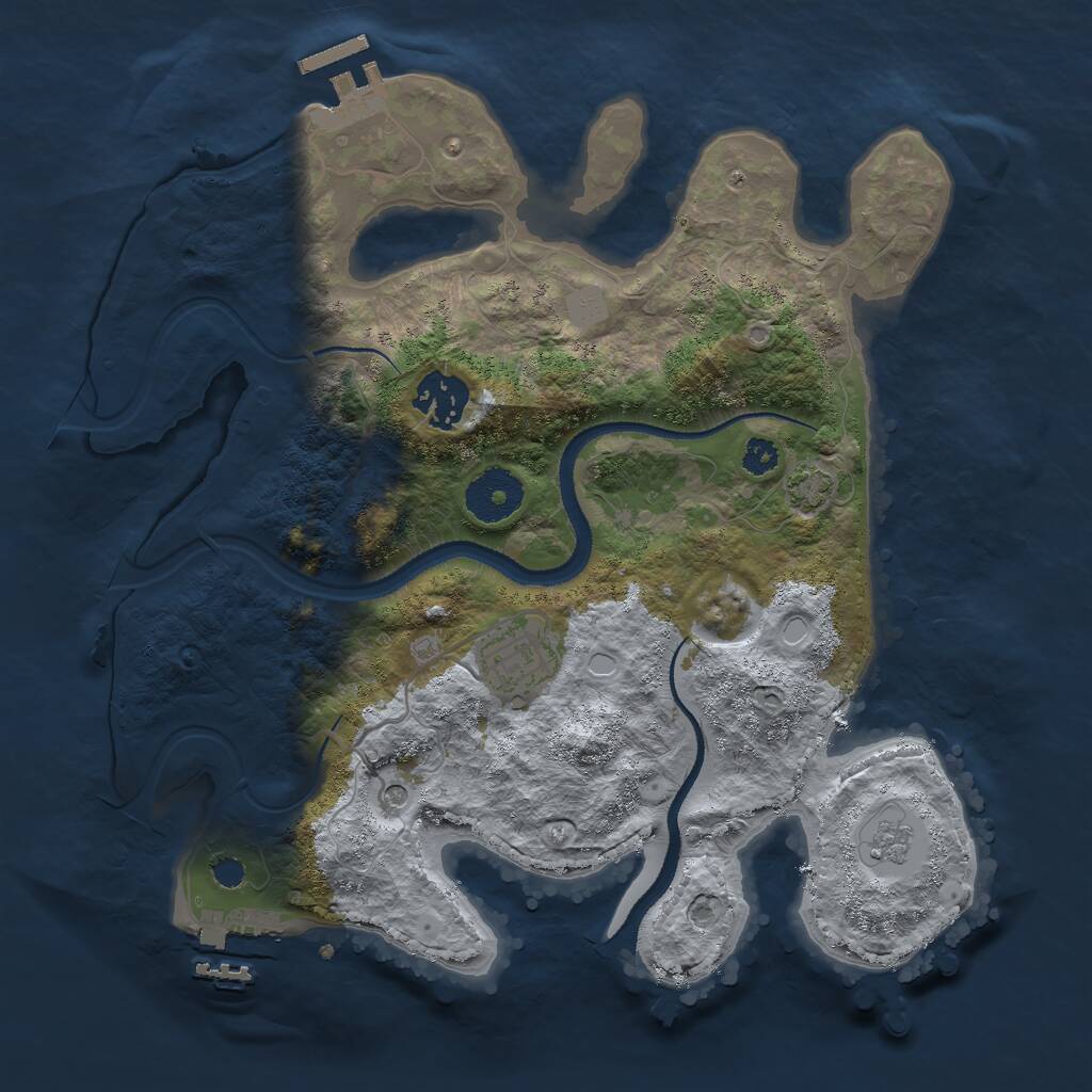 Rust Map: Procedural Map, Size: 3000, Seed: 1471321770, 8 Monuments