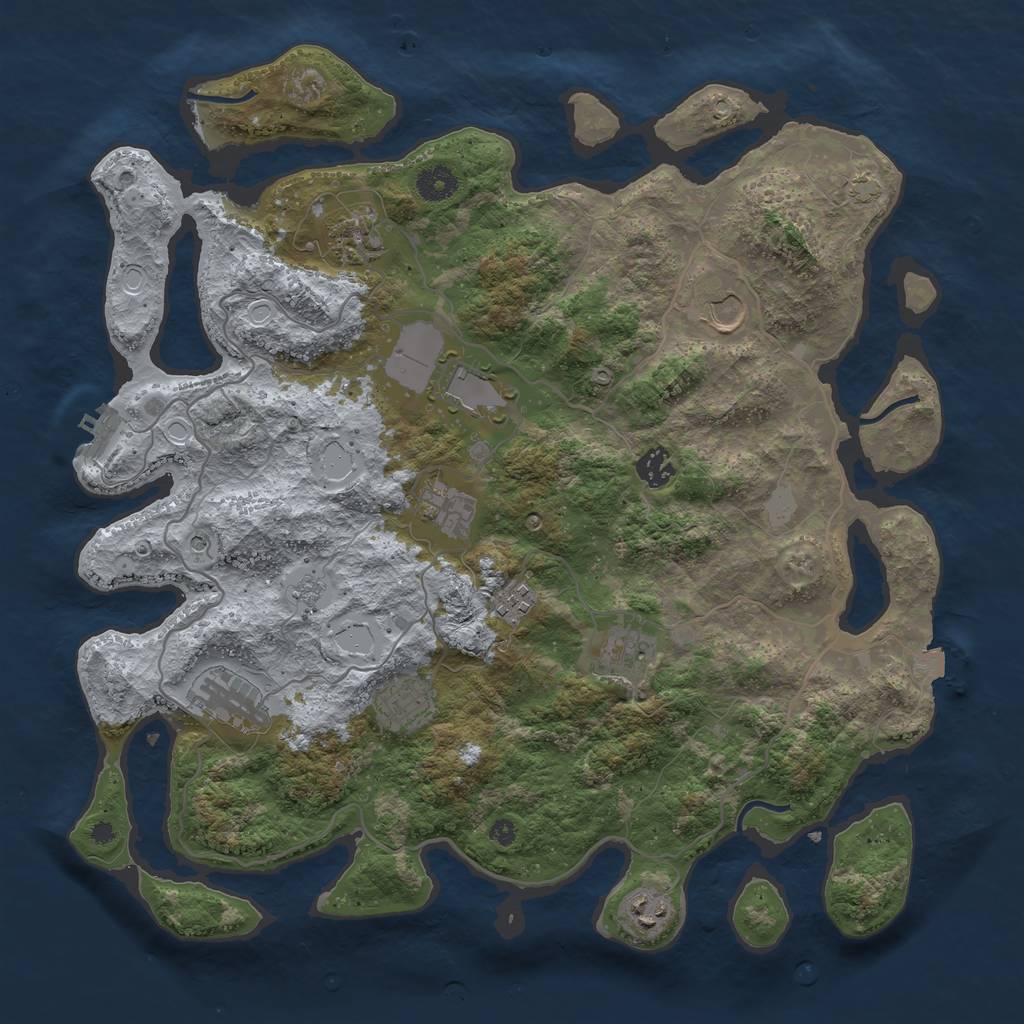 Rust Map: Procedural Map, Size: 4000, Seed: 1171066523, 17 Monuments