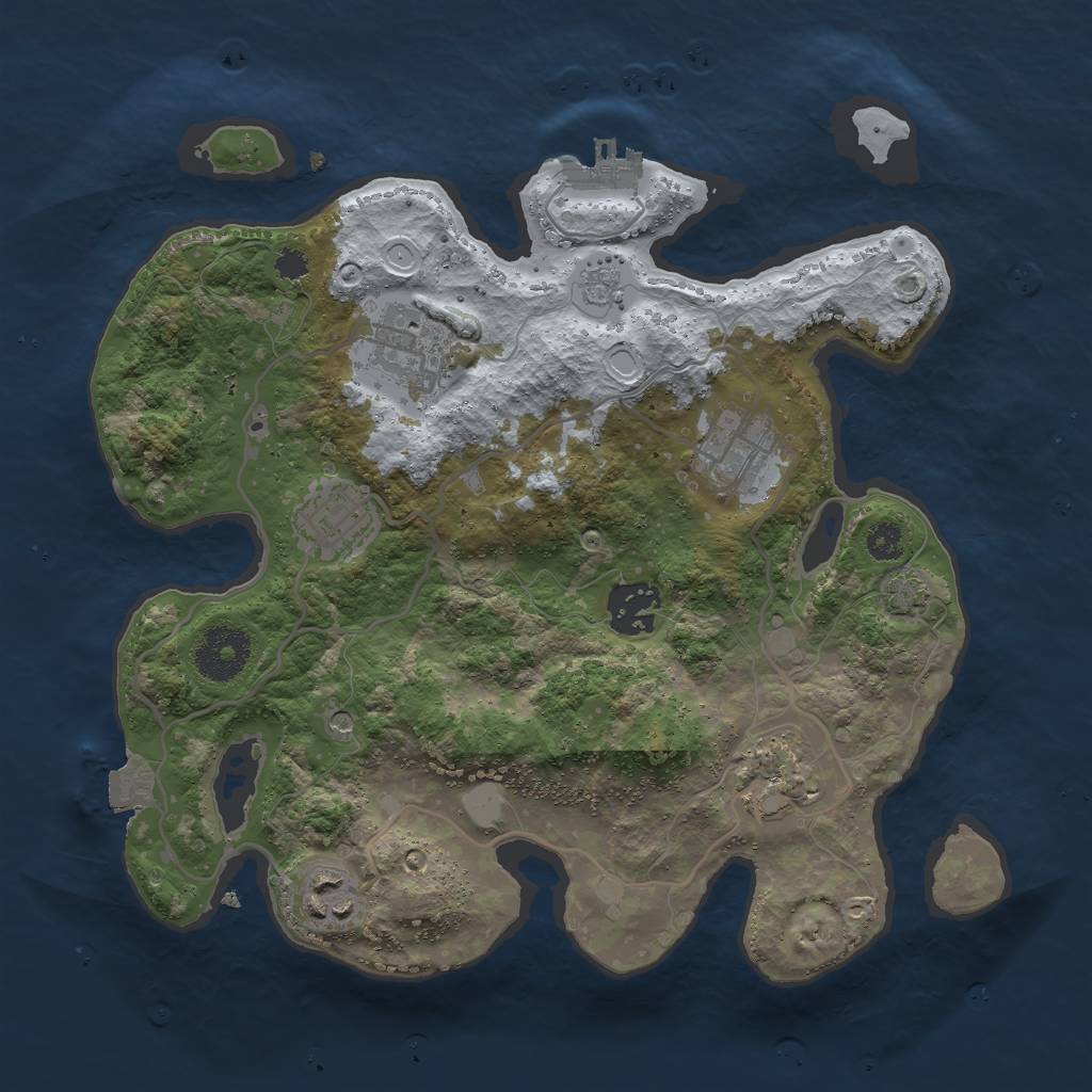Rust Map: Procedural Map, Size: 3000, Seed: 73931796, 13 Monuments