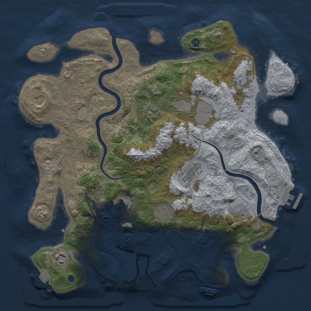 Rust Map: Procedural Map, Size: 3700, Seed: 1170538391, 15 Monuments