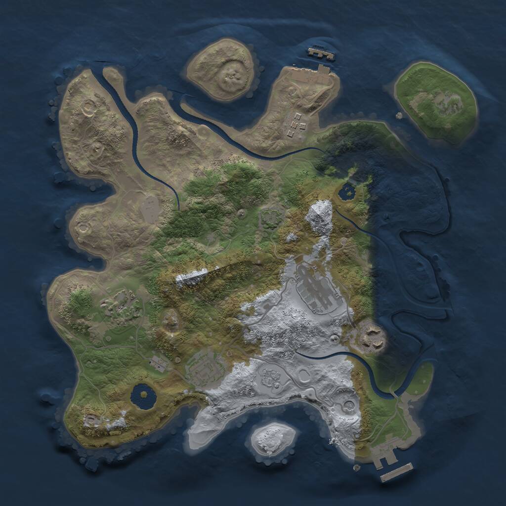 Rust Map: Procedural Map, Size: 3000, Seed: 449451138, 11 Monuments