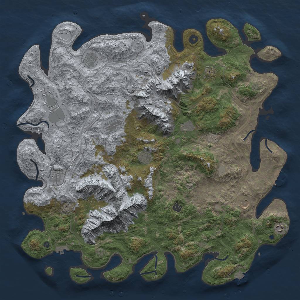 Rust Map: Procedural Map, Size: 5000, Seed: 133849436, 19 Monuments