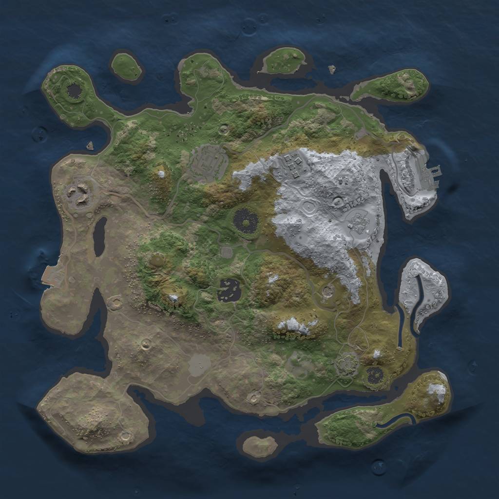 Rust Map: Procedural Map, Size: 3000, Seed: 1463297, 11 Monuments