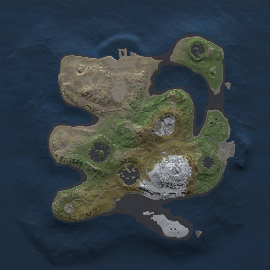 Rust Map: Procedural Map, Size: 2000, Seed: 910563033, 6 Monuments