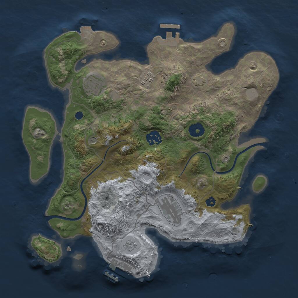 Rust Map: Procedural Map, Size: 3000, Seed: 4545321, 10 Monuments