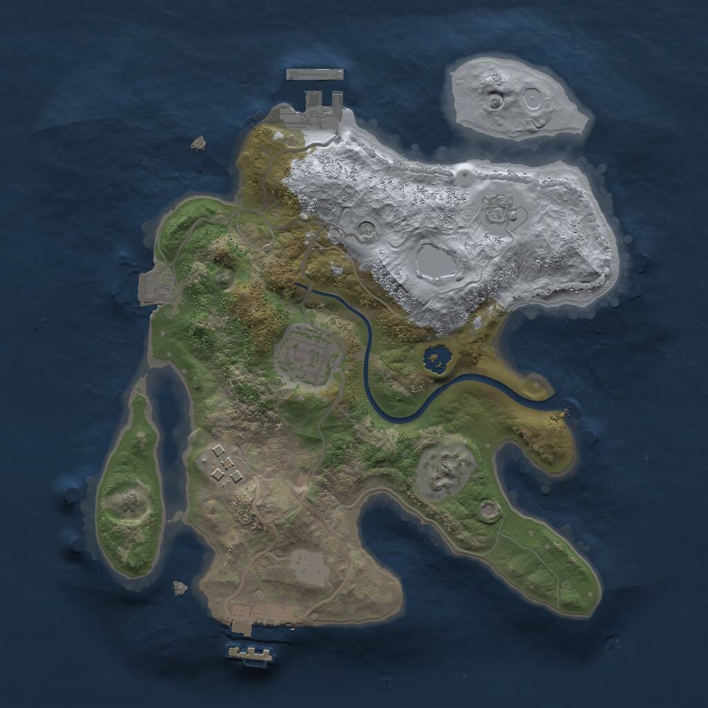Rust Map: Procedural Map, Size: 2500, Seed: 20240124, 7 Monuments