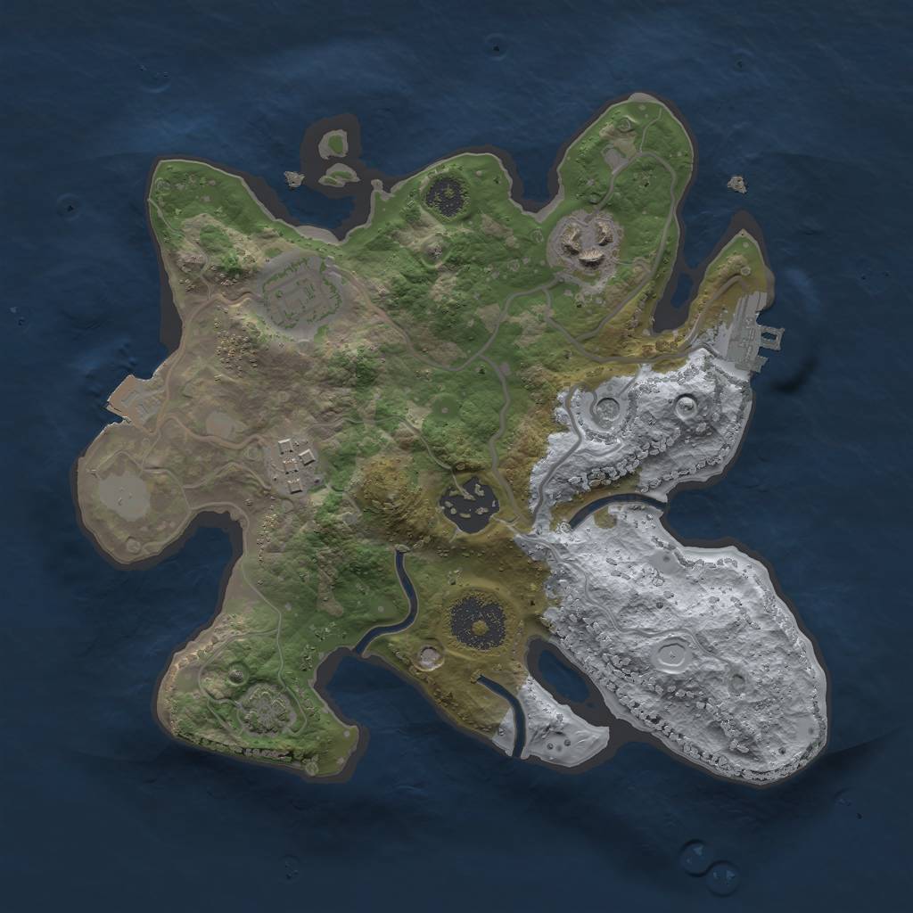 Rust Map: Procedural Map, Size: 2500, Seed: 922327916, 10 Monuments