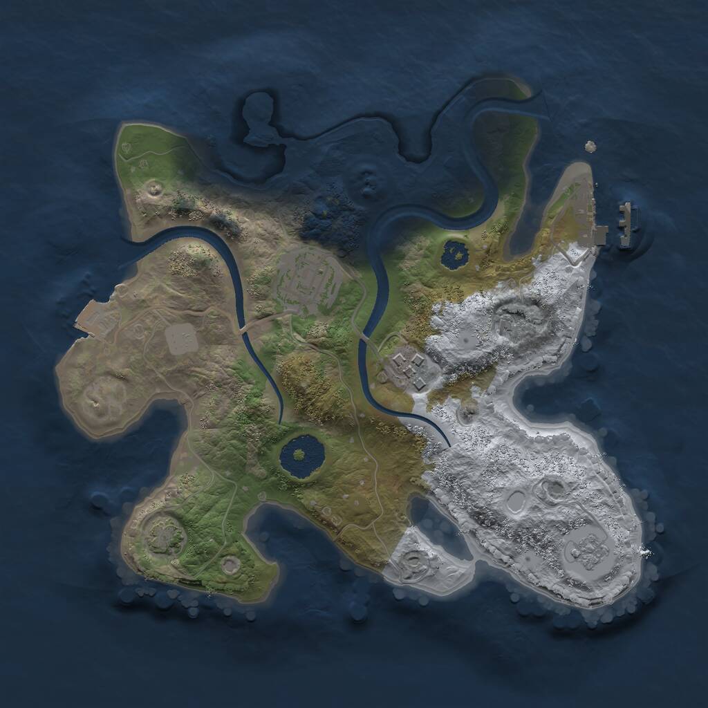 Rust Map: Procedural Map, Size: 2500, Seed: 922327916, 6 Monuments
