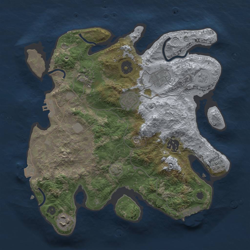 Rust Map: Procedural Map, Size: 3000, Seed: 881425088, 14 Monuments