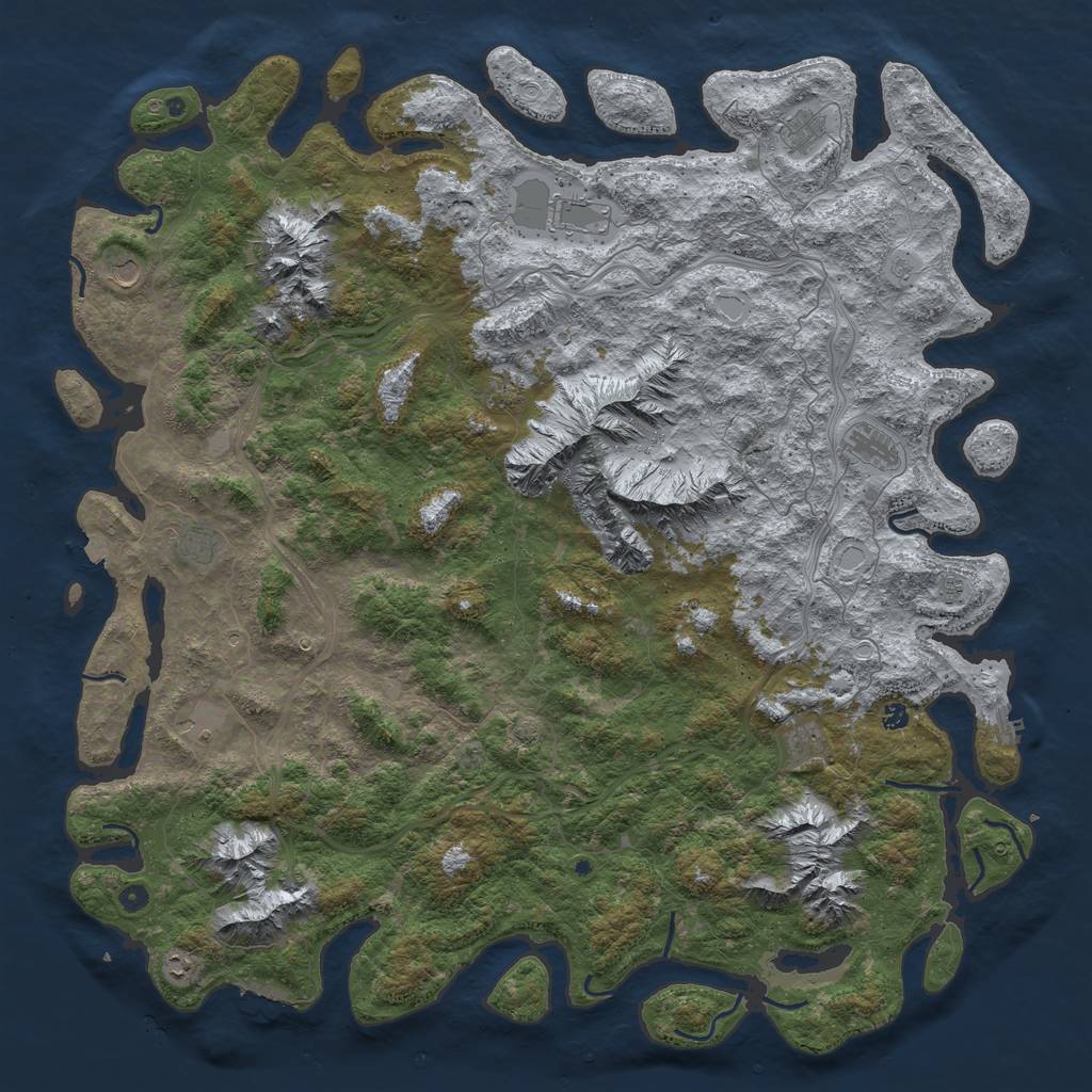 Rust Map: Procedural Map, Size: 6000, Seed: 19746651, 19 Monuments