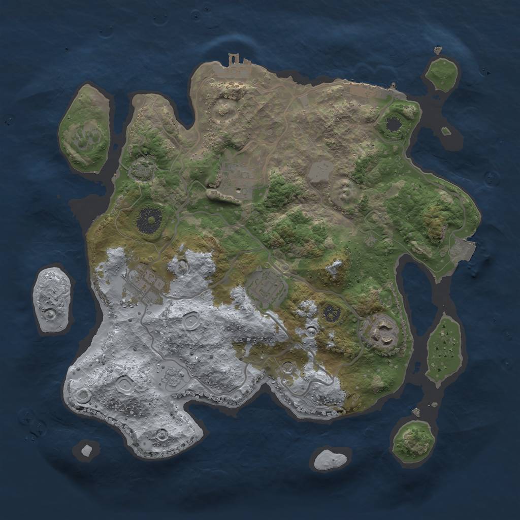 Rust Map: Procedural Map, Size: 3000, Seed: 1422000659, 12 Monuments