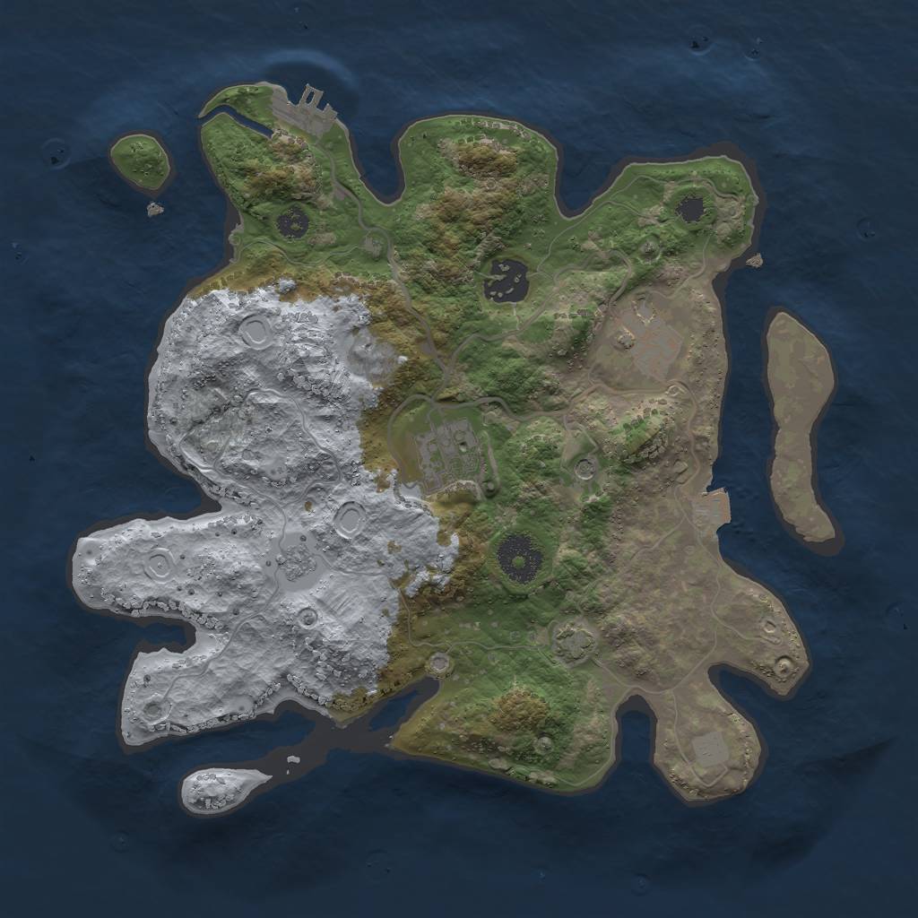 Rust Map: Procedural Map, Size: 3000, Seed: 480202381, 10 Monuments