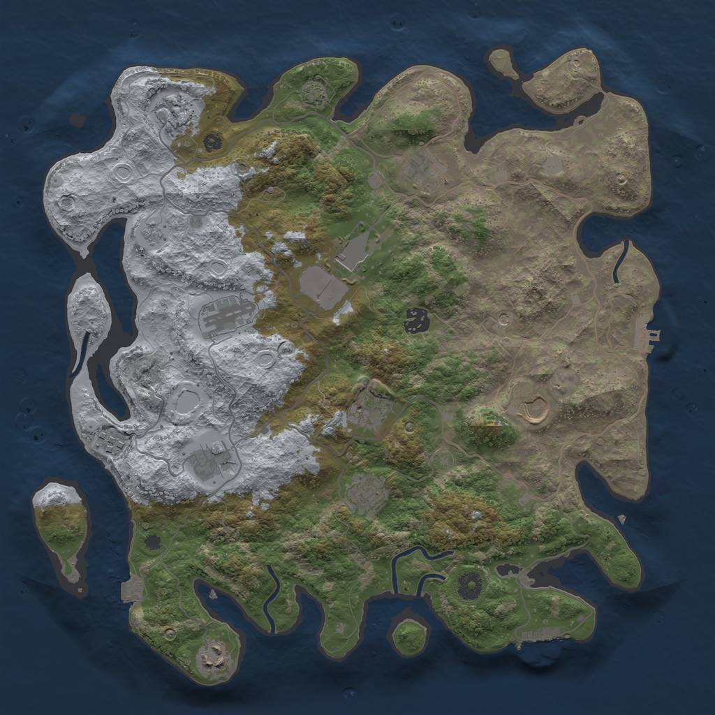Rust Map: Procedural Map, Size: 4000, Seed: 18551602, 19 Monuments