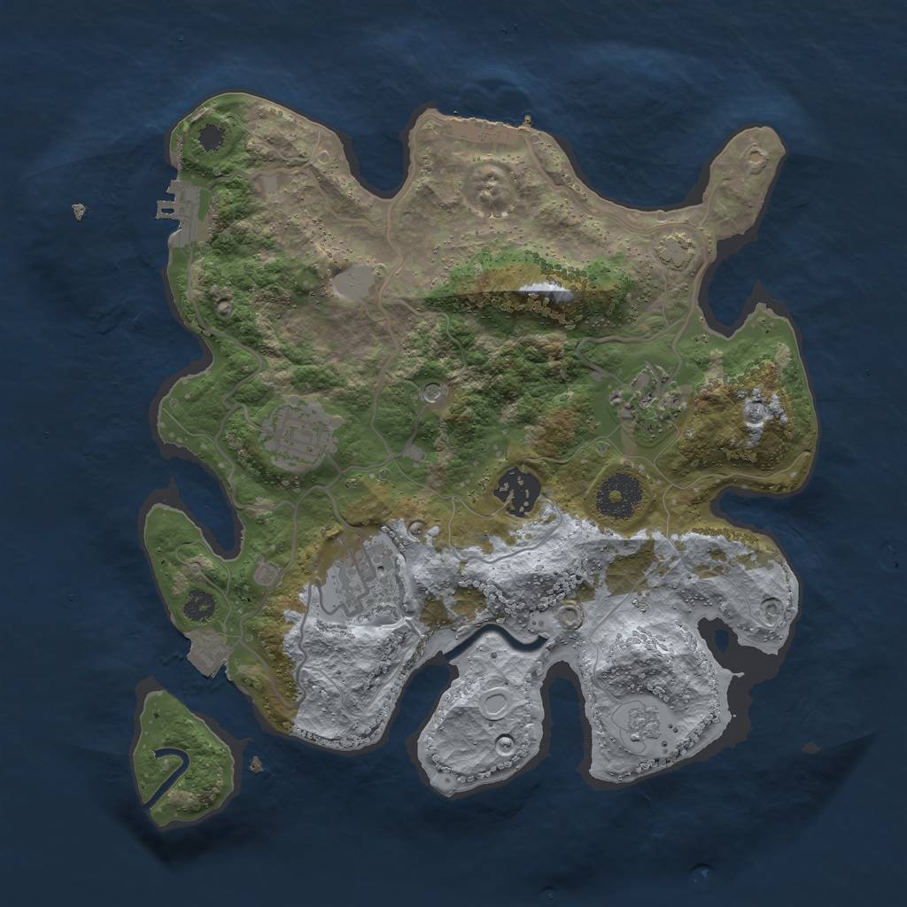 Rust Map: Procedural Map, Size: 3000, Seed: 361474952, 12 Monuments