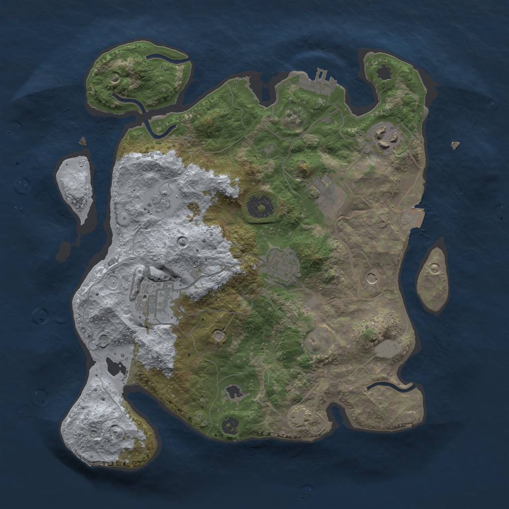 Rust Map: Procedural Map, Size: 3000, Seed: 53347608, 11 Monuments