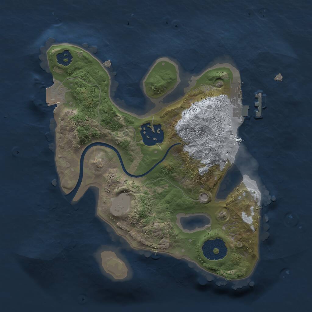 Rust Map: Procedural Map, Size: 2000, Seed: 1056479417, 3 Monuments