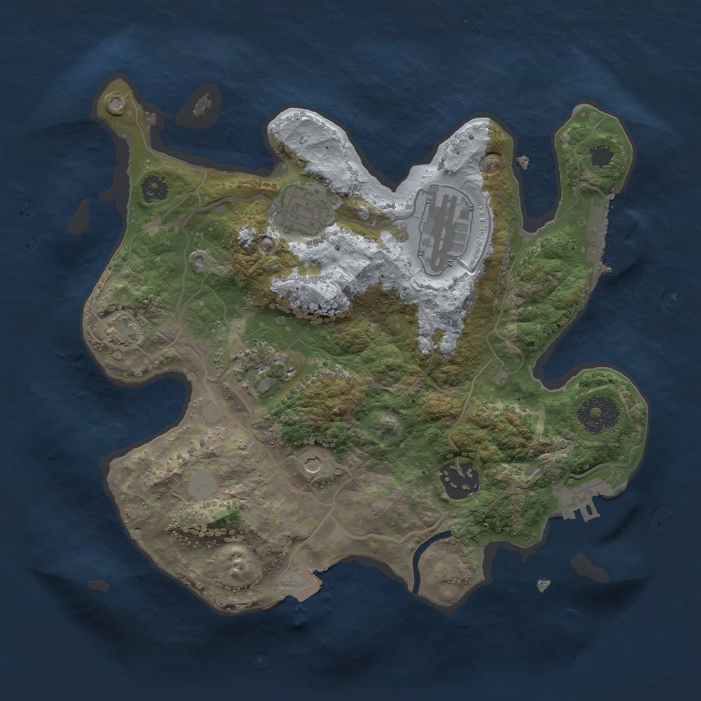 Rust Map: Procedural Map, Size: 2700, Seed: 1941212730, 11 Monuments