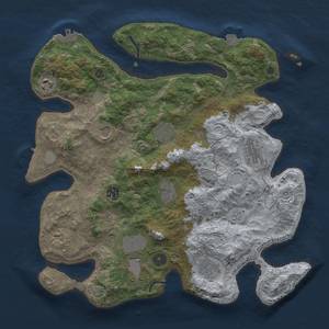 Thumbnail Rust Map: Procedural Map, Size: 3700, Seed: 57705056, 17 Monuments