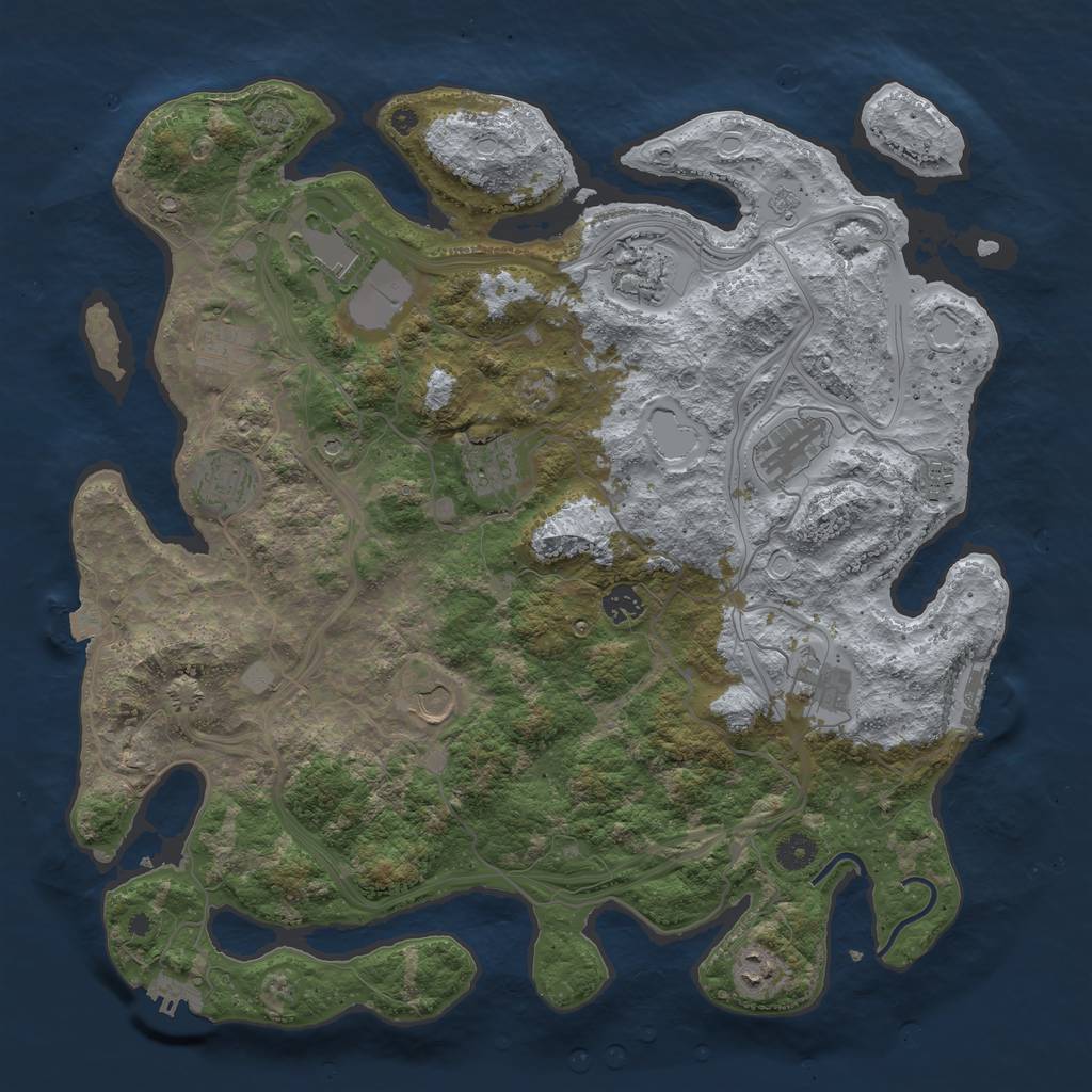 Rust Map: Procedural Map, Size: 4250, Seed: 225542613, 19 Monuments