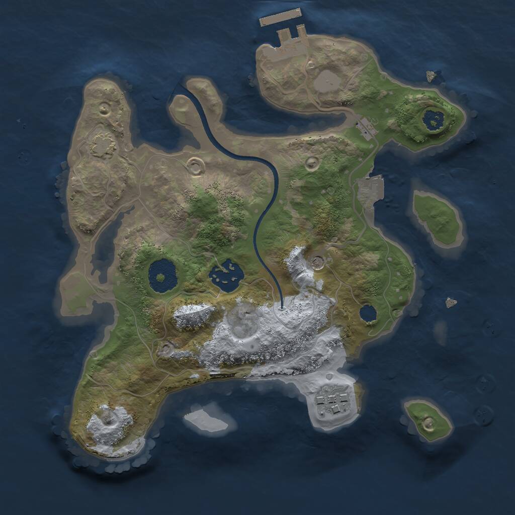 Rust Map: Procedural Map, Size: 2450, Seed: 1999591714, 6 Monuments